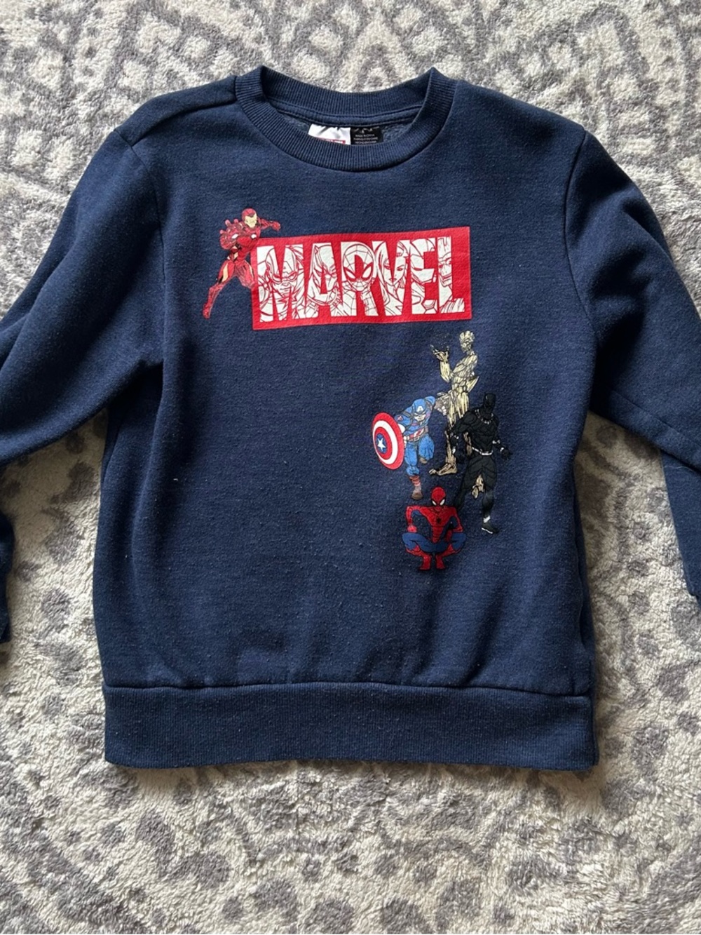 Marvel Navy Blue Kids Small (6-8) Sweatshirt